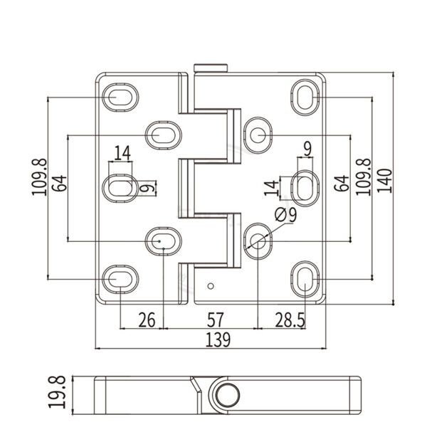 304 Stainless Steel Heavy Duty Industrial Hinge ML2-JL732 - Image 2